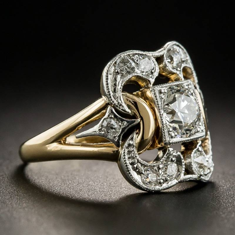 Anel Vintage de Ouro com Zircônio
